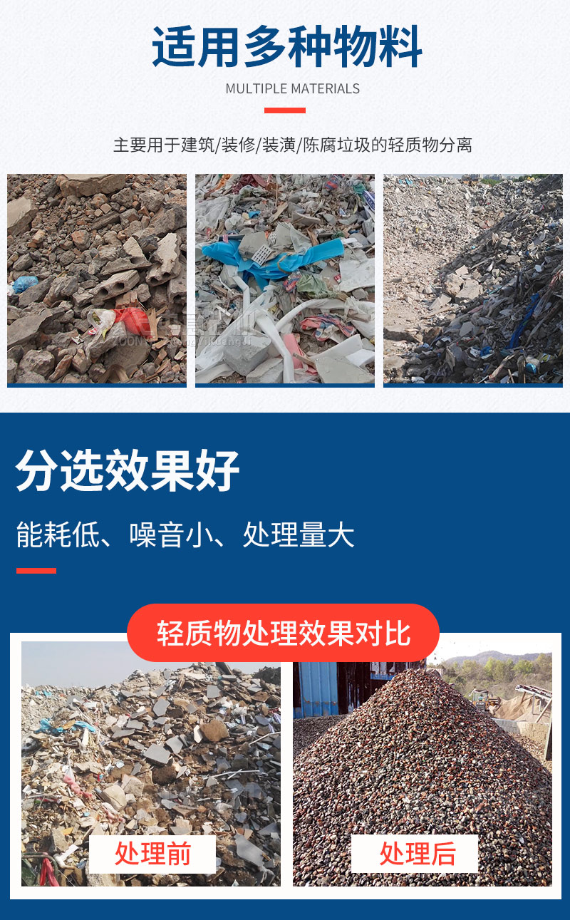 建筑垃圾輕物質處理效果